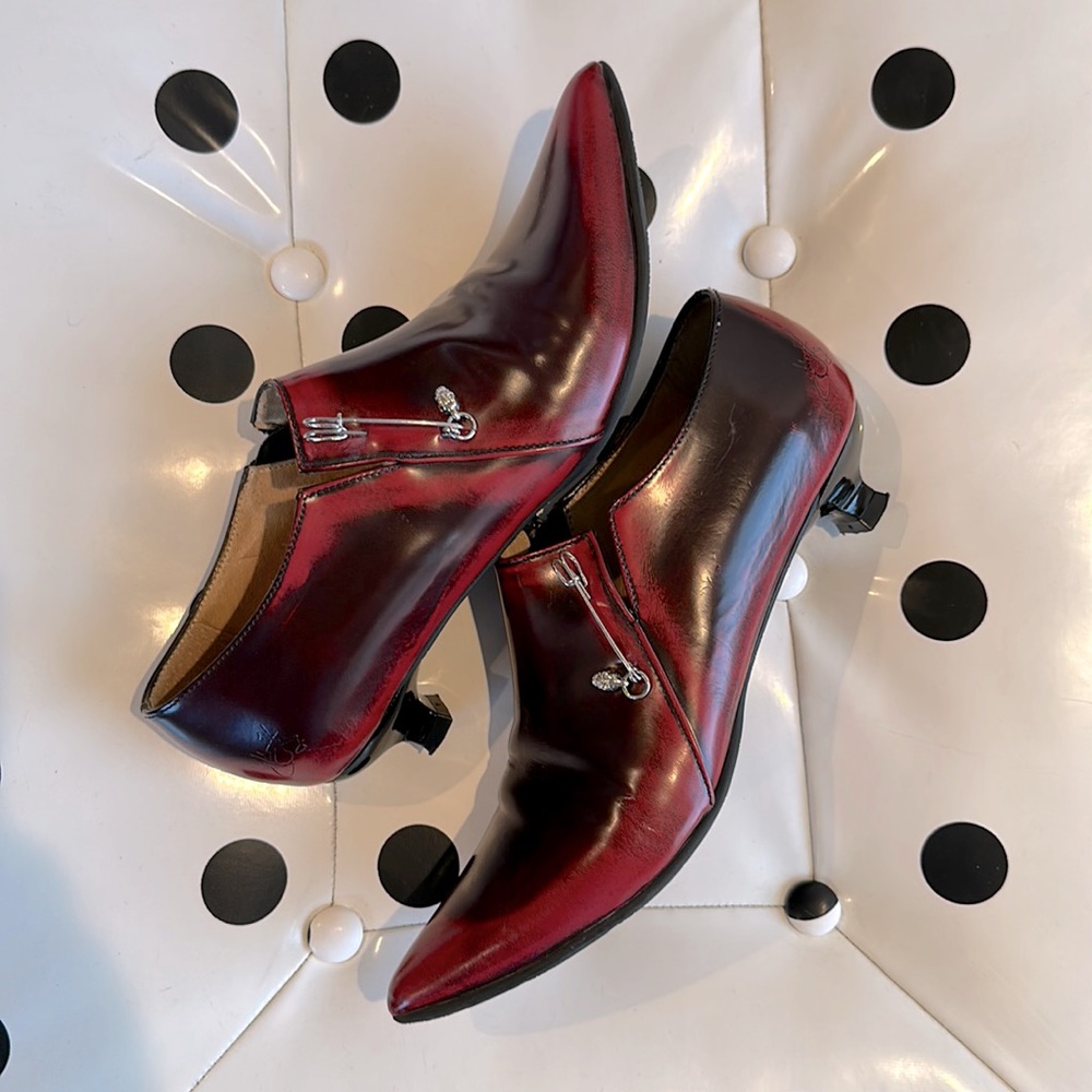 John Fluevog Crystal Booties in Red